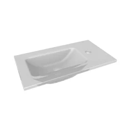 Glaswaschbecken mit Unterschrank 'SBC' Hahnloch rechts weiß/antrazit 45 x 61,5 x 25 cm