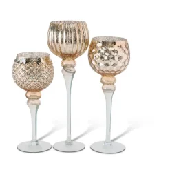 Glas-Windlicht 'Manou' goldfarben 40 cm
