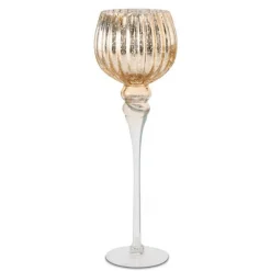 Glas-Windlicht 'Manou' goldfarben 40 cm
