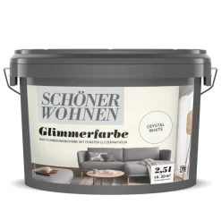 Glimmerfarbe 'Crystal White' weiß matt 2,5 l