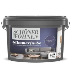 Glimmerfarbe 'Glamorous Blue' blau matt 2,5 l