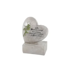 Grab-Gedenkstein 'Amino' Herz mit Blumen und Aufschrift
