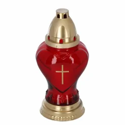 Grabkerze 'Iglesia' rot 23 cm