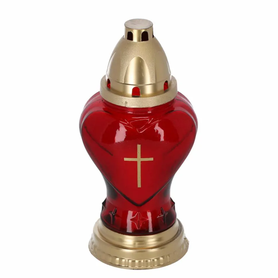 Grabkerze 'Iglesia' rot 23 cm