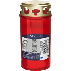 Grabkerze "Vivere" rot mit Deckel