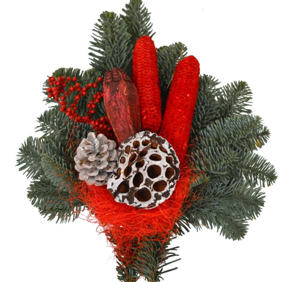 Grabstrauß Nordmann rot 40 cm