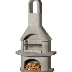 Grillkamin 'Alicante' betonfarben/anthrazit 110 x 203 x 65 cm