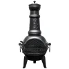 Grillkamin 'Leaf' schwarz Ø 43 x 107 cm