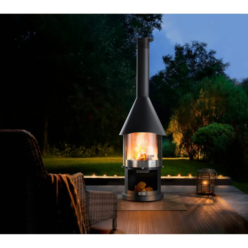 Grillkamin 'Melbourne' schwarz Ø 65 x 39 x 230 cm