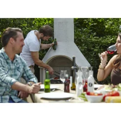 Grillkamin 'Rondo' weiß 65 x 115 x 208 cm