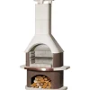 Grillkamin 'San Remo' weiß/braun 110 x 206 x 65 cm