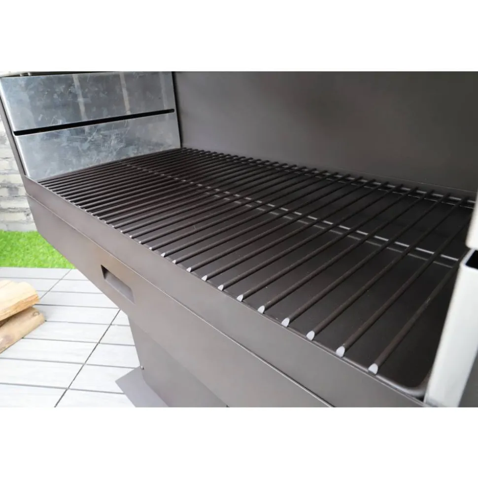 Grillkamin Stahl schwarz 90 x 160 x 50 cm
