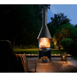 Grillkamin 'Sydney' schwarz Ø 72 x 45 x 250 cm