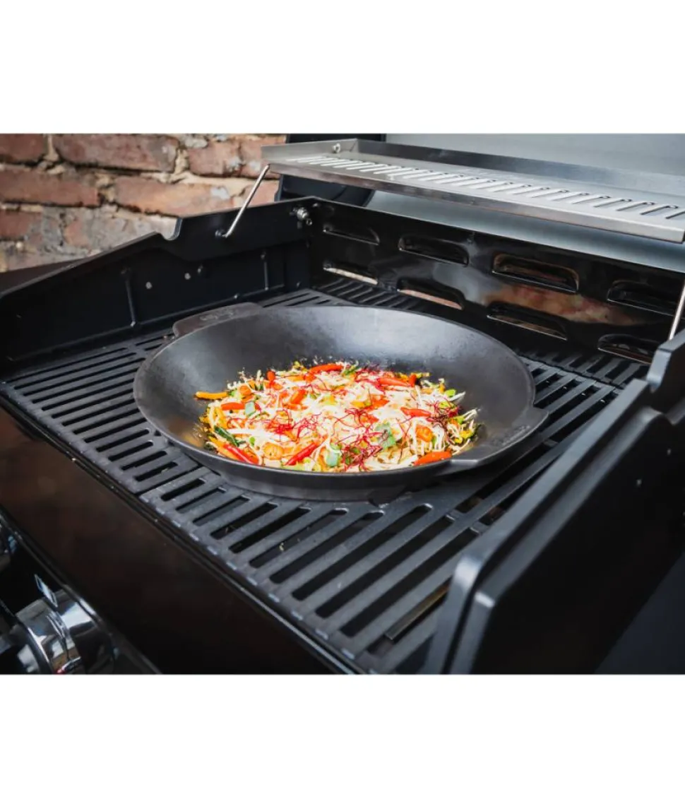 Grill-Wok 'Switch Grid' 38,5 x 35 x 10 cm Gusseisen schwarz