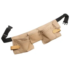 Gürteltasche Tischlerschürze Leder 11 Taschen braun