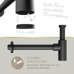 Gästebad-Set 'Perfect Fit' weiß/schwarz 8-teilig