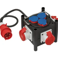 Gummi-Stromverteiler 3x CEE 400V/16A, 3x 230V/16A