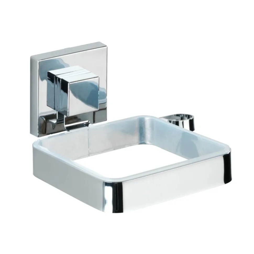 Haartrocknerhalter 'Vacuum-Loc Quadro' Edelstahl glänzend