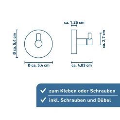 Haken 'Rom' mattschwarz Ø 5,4 cm