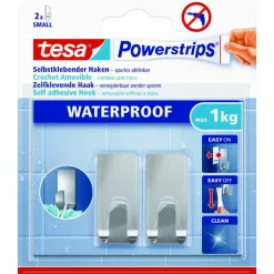Haken 'Powerstrips Waterproof Small Zoom' Metall selbstklebend