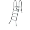 Halbhochbeckenleiter Edelstahl 4 + 1 Stufen, 120 x 40 cm