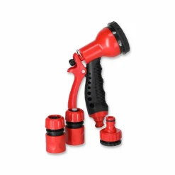 Handbrausen-Set mit 7 Funktionen rot/schwarz 1/2"