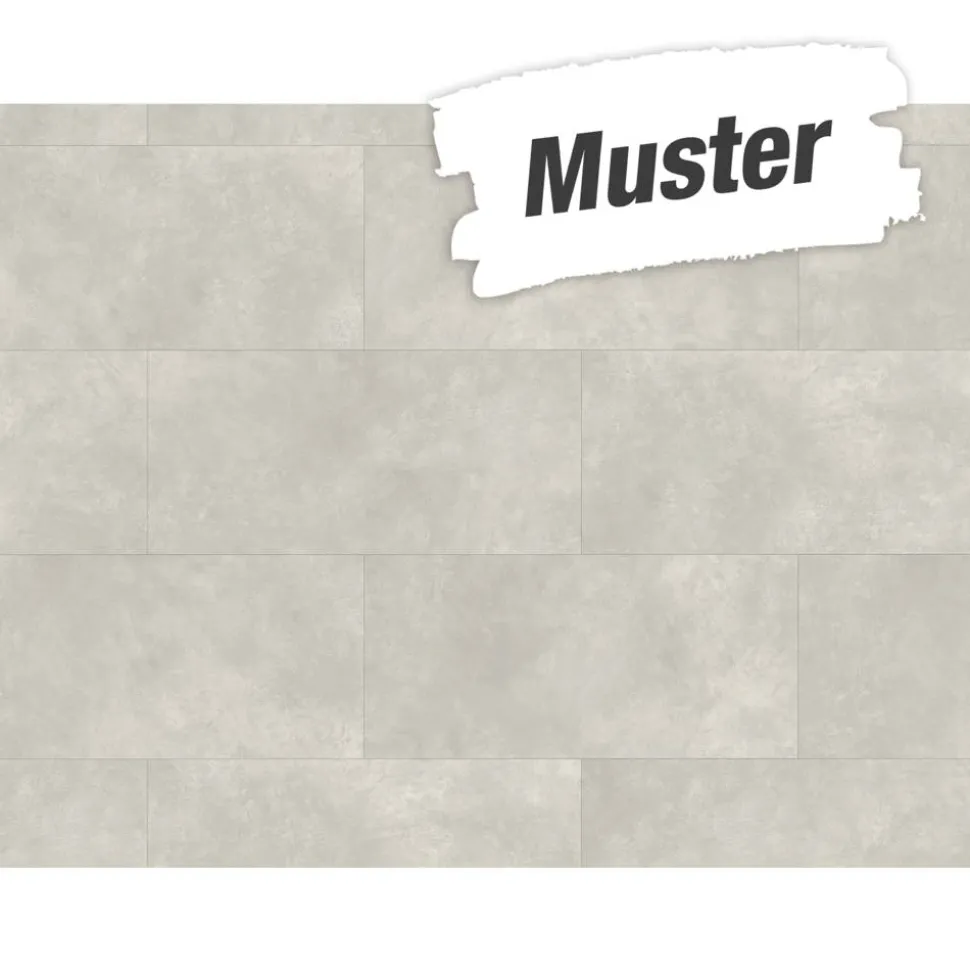 Handmuster zum Designboden 'Modular ONE' Beton weiß 8 mm