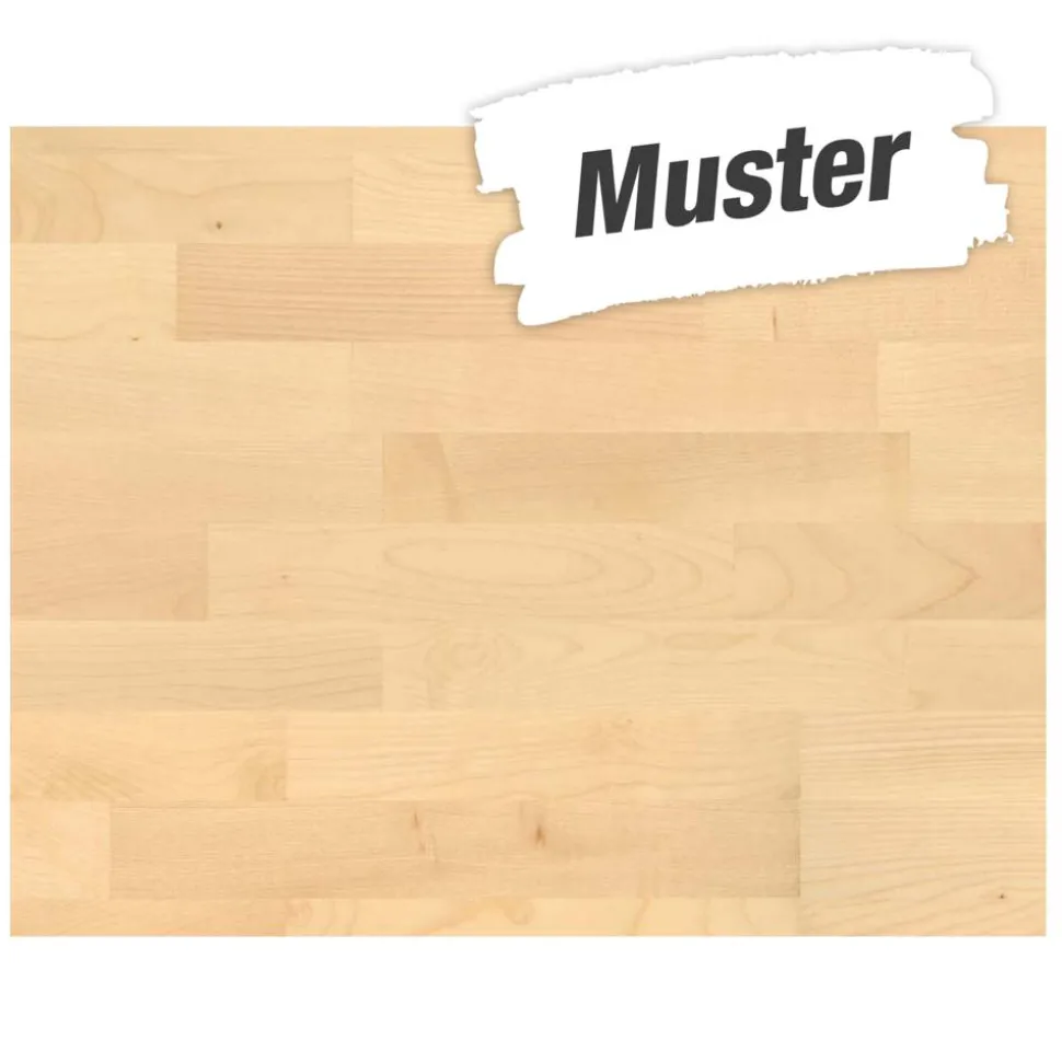 Handmuster zum Parkett 'Basic 11-5' Bergahorn weiß beige 11,5 mm