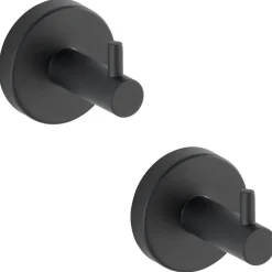 Handtuchhaken-Set 'Uno Bivio' Edelstahl schwarz 2-teilig