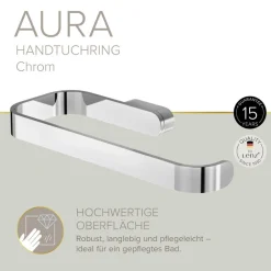 Handtuchhalter 'Aura' verchromt 20,5 cm