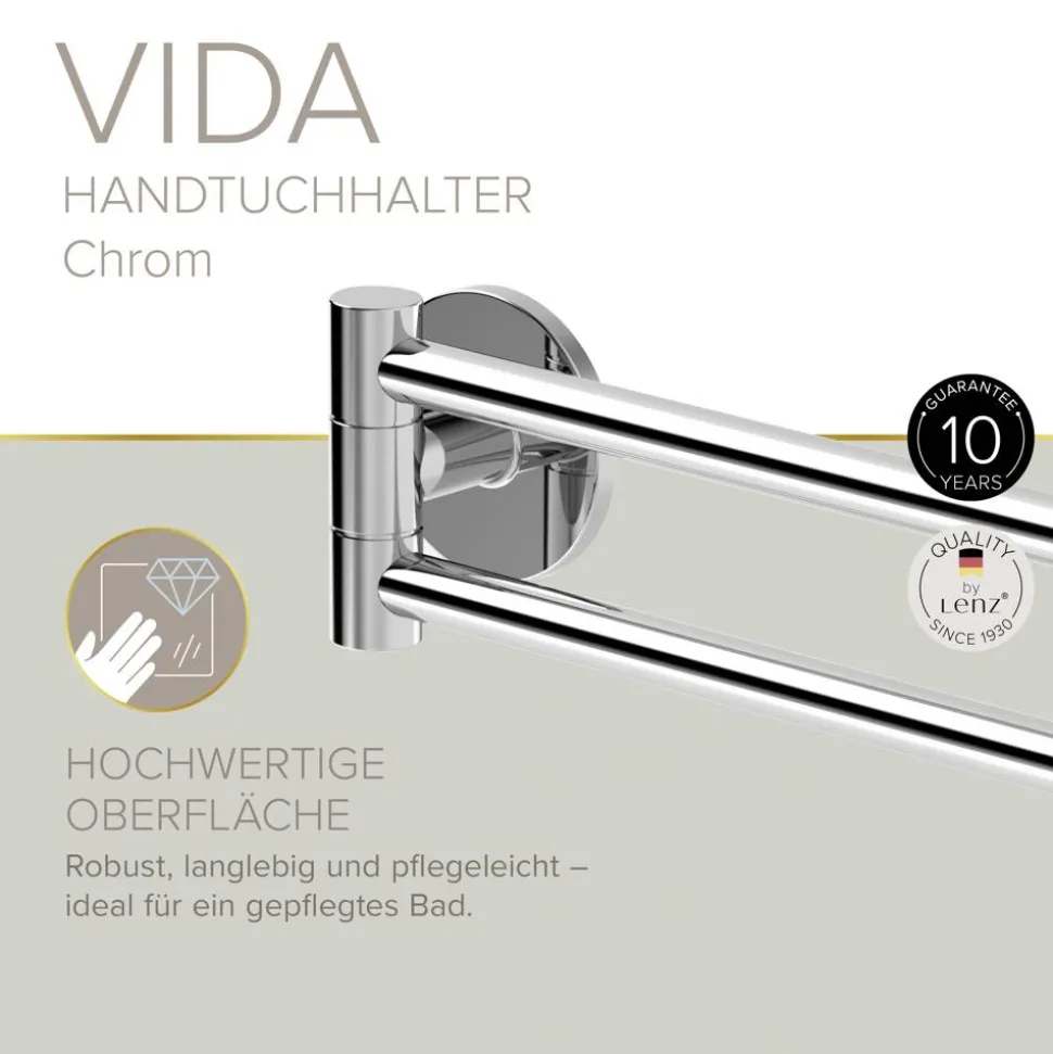 Handtuchhalter 'Vida' doppelreihig verchromt 40 cm