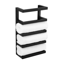 Handtuchregal 'Fondiro' matt schwarz 24 x 12 x 42 cm