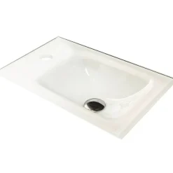 Handwaschbecken eckig 'SBC' Glas weiß 45 x 25 x 10 cm