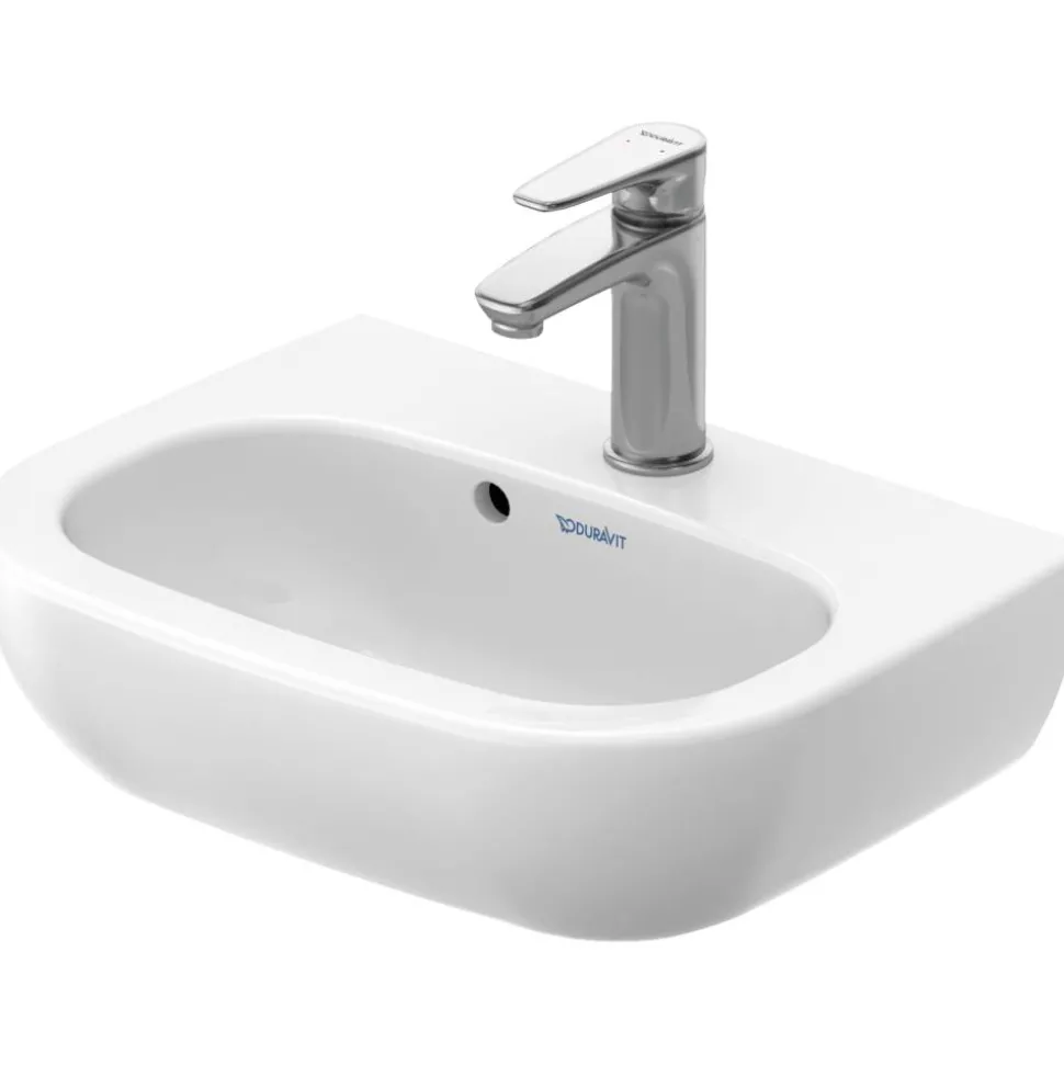 Handwaschbecken halbrund 'D-Code' weiß 45 x 14,5 x 34 cm