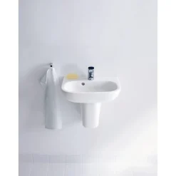 Handwaschbecken halbrund 'D-Code' weiß 45 x 14,5 x 34 cm