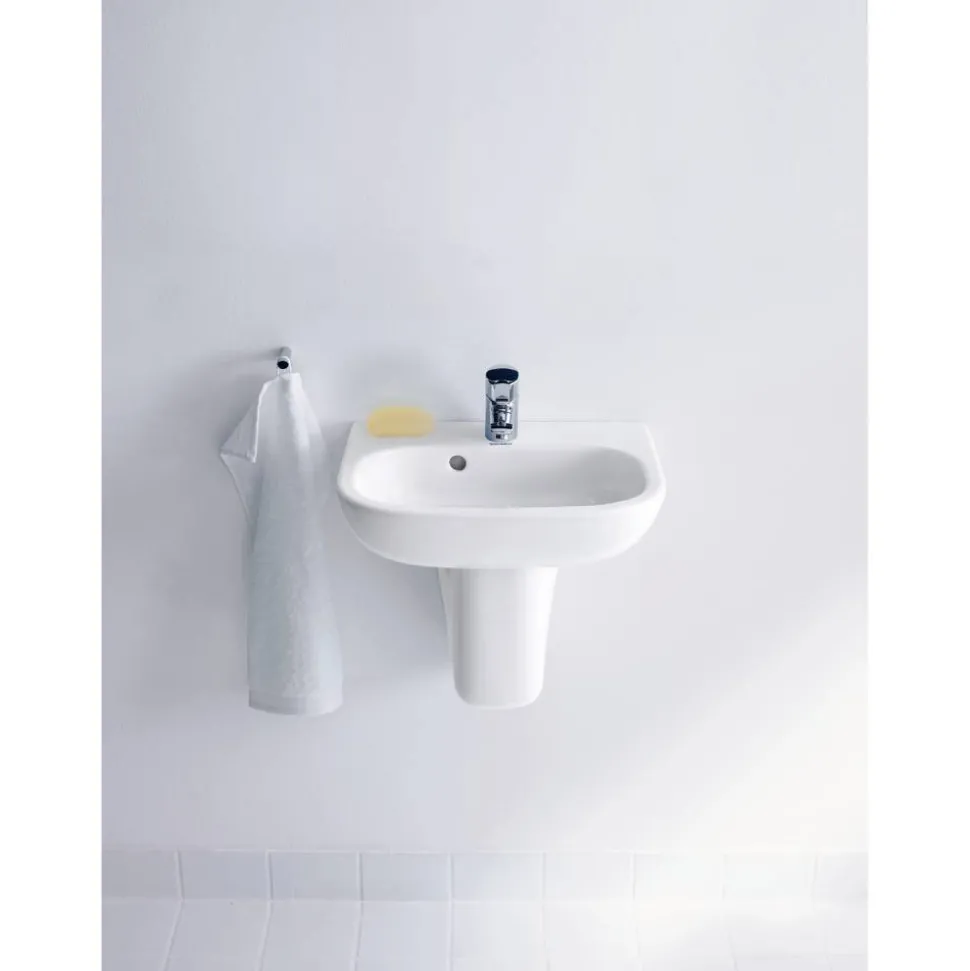 Handwaschbecken halbrund 'D-Code' weiß 45 x 14,5 x 34 cm