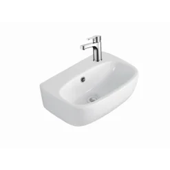 Handwaschbecken-Set oval mit Armatur 'Form' weiß 37 x 11,5 x 27 cm