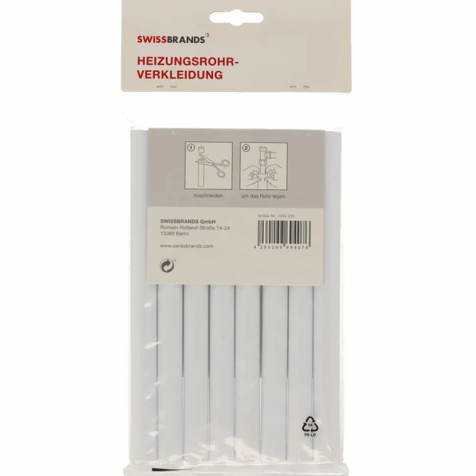 Heizungsrohrverkleidung weiß 20,5 cm 8 Stück