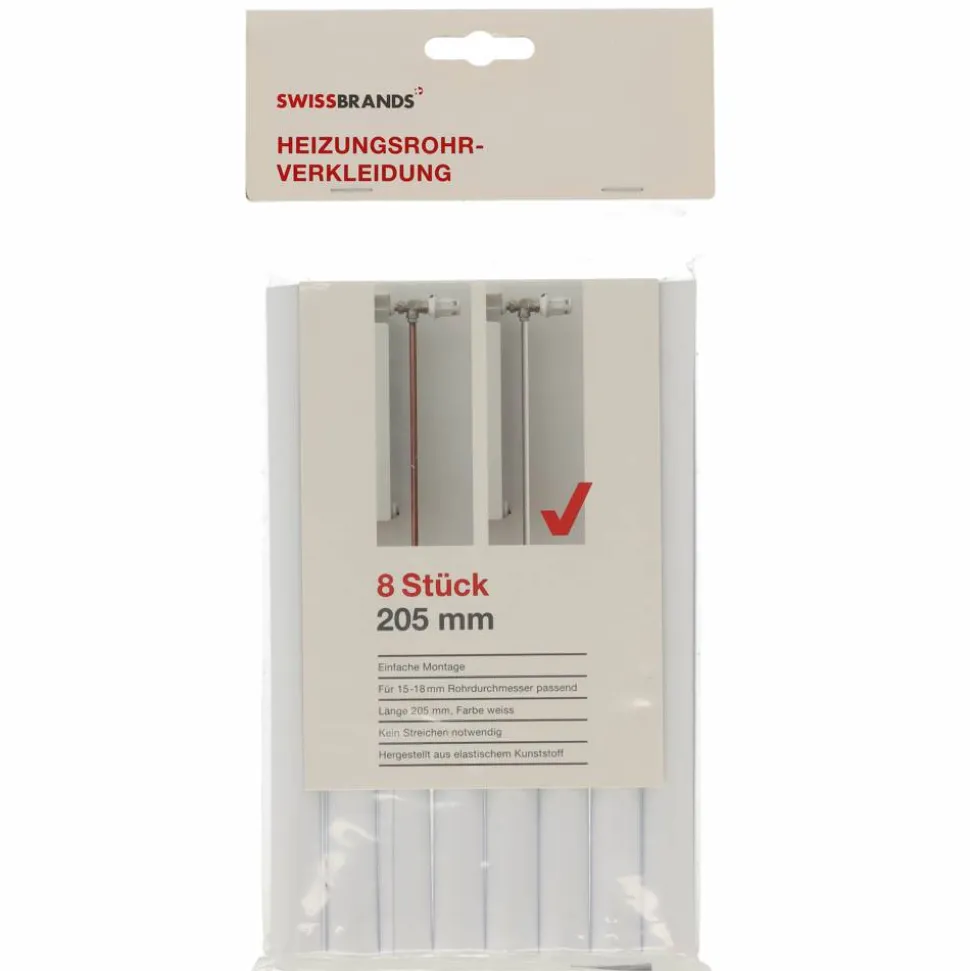 Heizungsrohrverkleidung weiß 20,5 cm 8 Stück