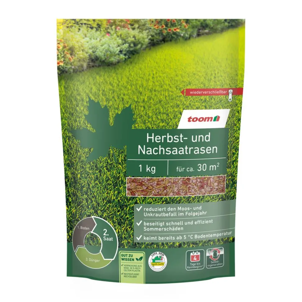 Herbst- und Nachsaatrasen 1 kg für ca. 30 m²