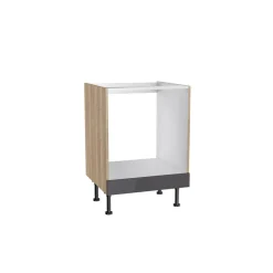 Herdumbauschrank 'Optikomfort Jonte984' anthrazit/eichefarben 60 x 87 x 58,4 cm