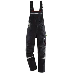 Herren-Arbeitslatzhose schwarz/limettenfarben Gr. 58