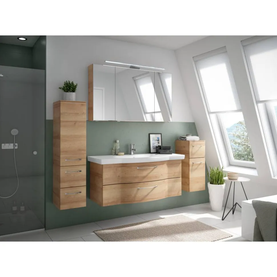 Highboard 'Lucia' braun foliert 30 x 73 x 33 cm