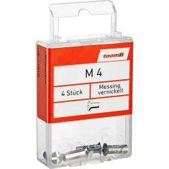 Hülsenmuttern Messing vernickelt 4 Stück M4