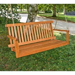 Hängebank 'Marlene' 2-Sitzer Eukalyptusholz braun 130 x 56 x 63 cm