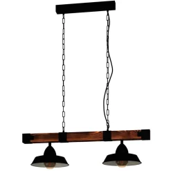 Hängeleuchte 'Oldbury' schwarz/braun 26 x 110 cm
