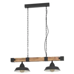 Hängeleuchte 'Oldbury' schwarz/braun 26 x 110 cm