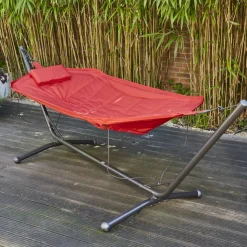 Hängematte 'Bahia' mit Gestell rot 305 x 104 x 105 cm