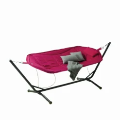 Hängematte 'Belisa' mit Gestell rot/anthrazit 305 x 105 x 104 cm