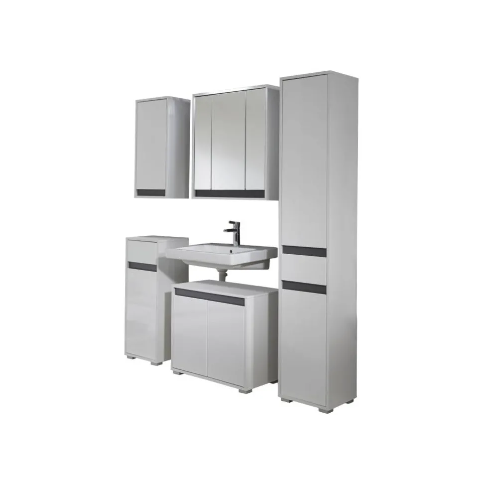 Hängeschrank 'Sol' weiß lackiert 35 x 73 x 23 cm